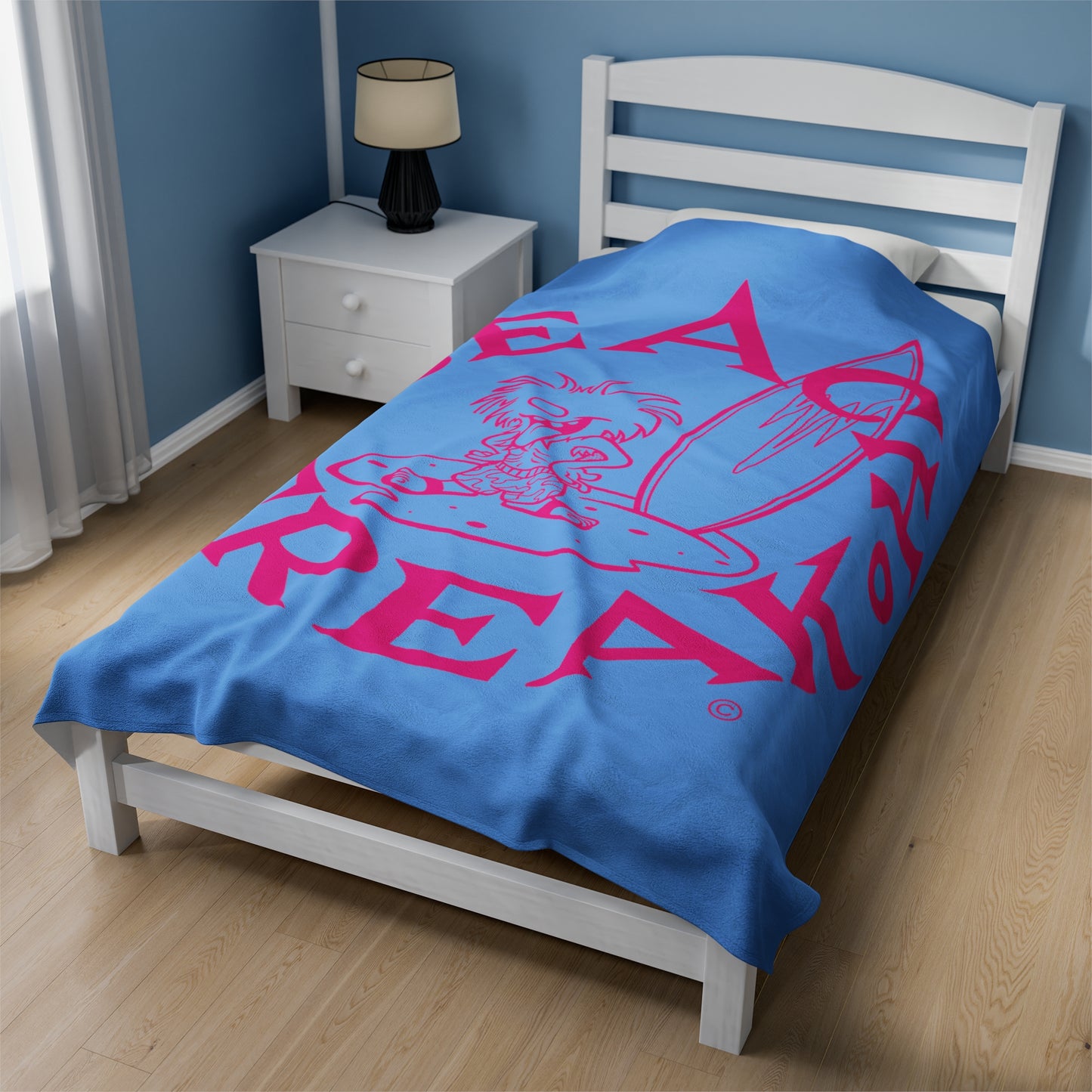 PINK BEACH FREAK© Velveteen Plush Blanket