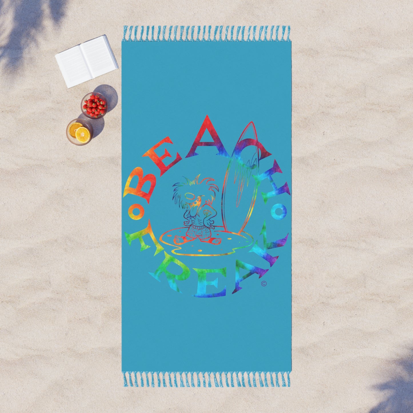 TIE-DYE BEACH FREAK© Boho Beach Blanket