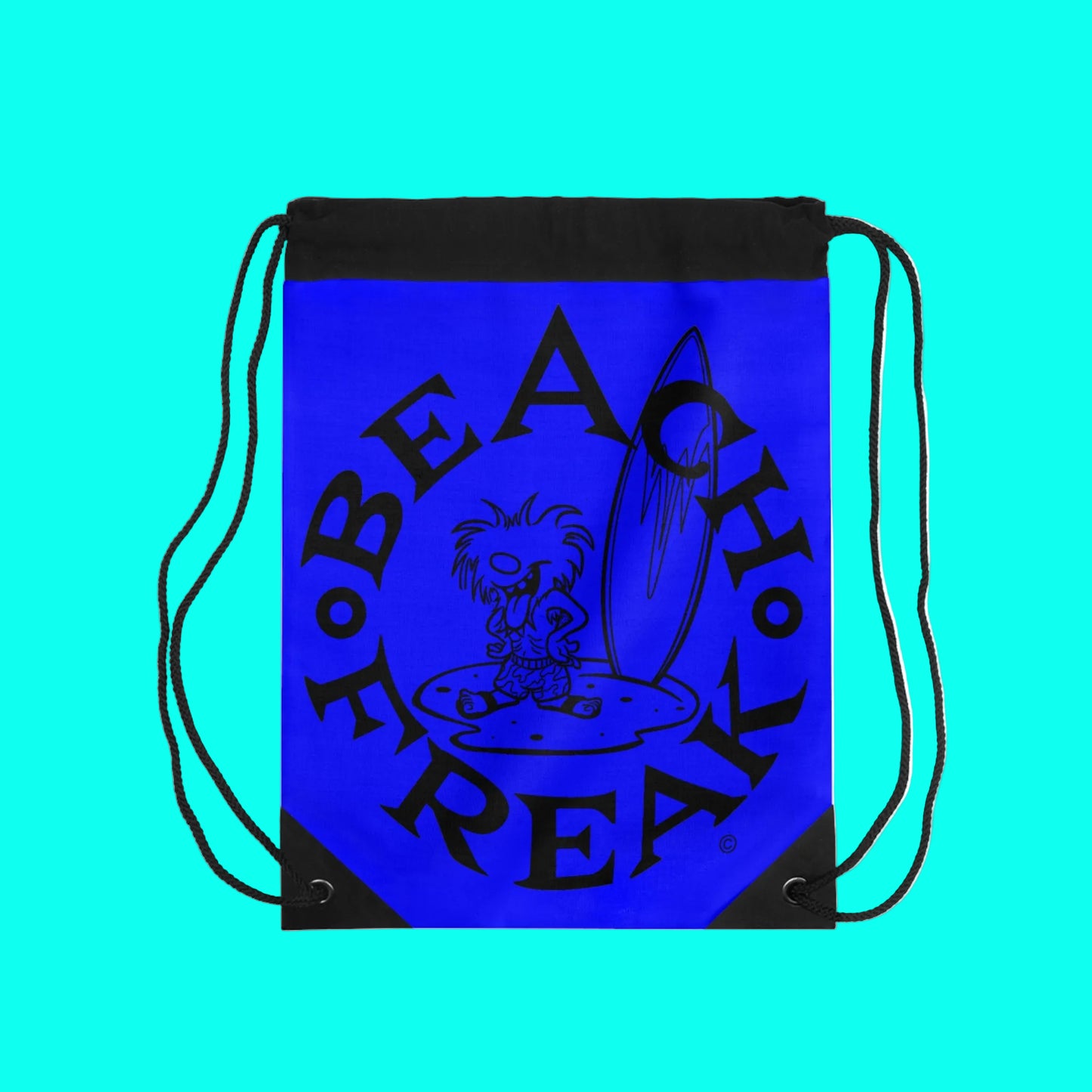 BLACK BEACH FREAK© Drawstring Bag
