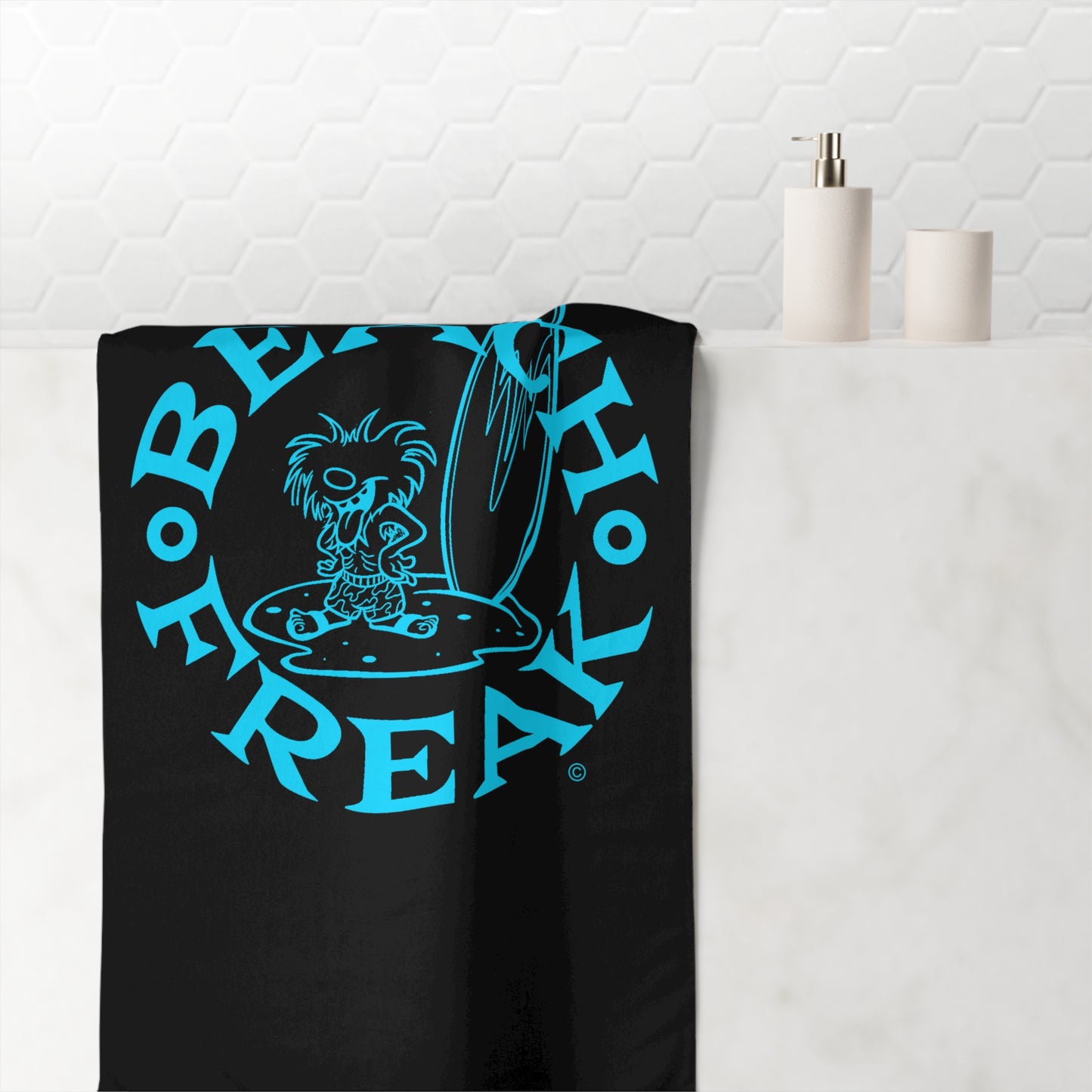NEON BLUE BEACH FREAK© Mink-Cotton Towel