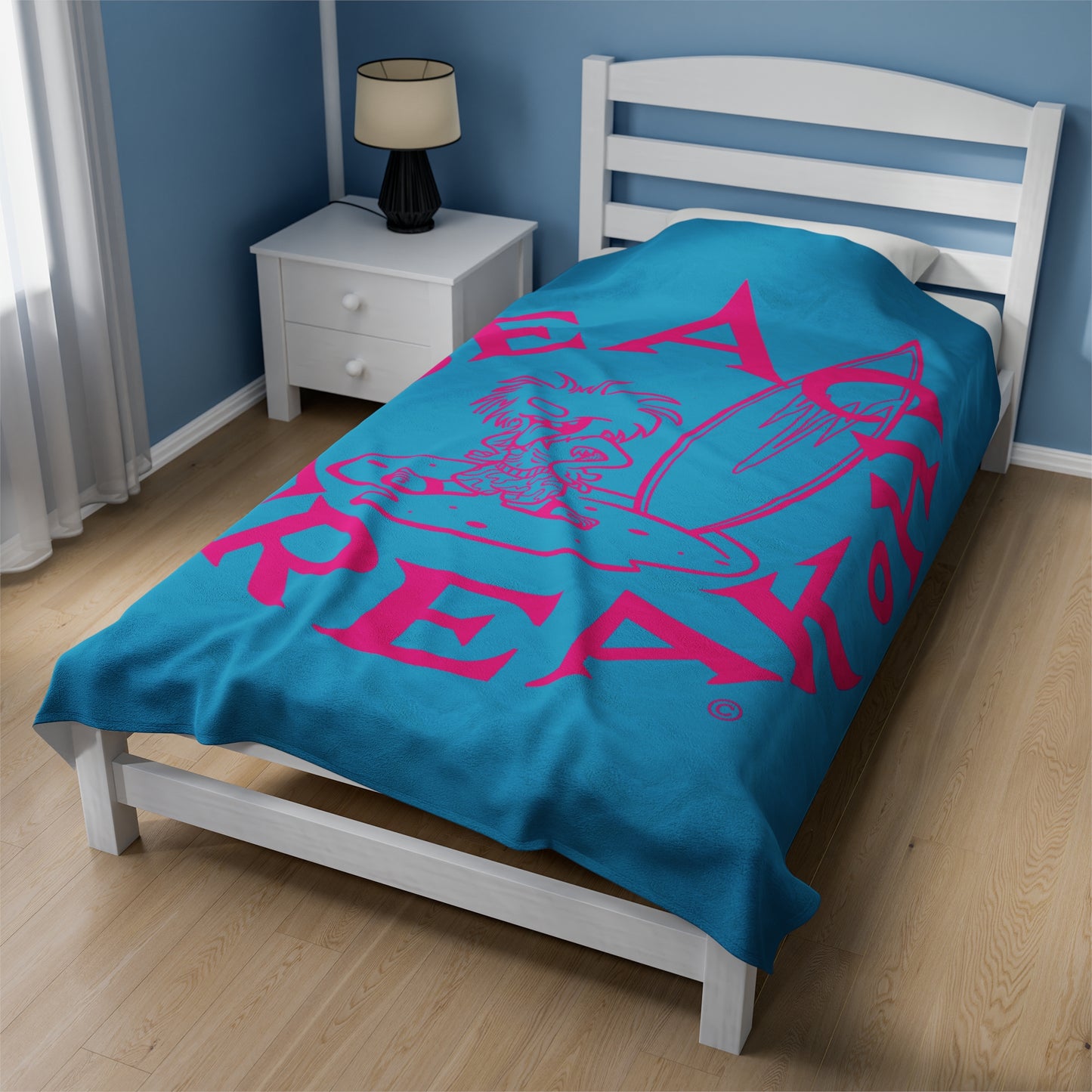 PINK BEACH FREAK© Velveteen Plush Blanket