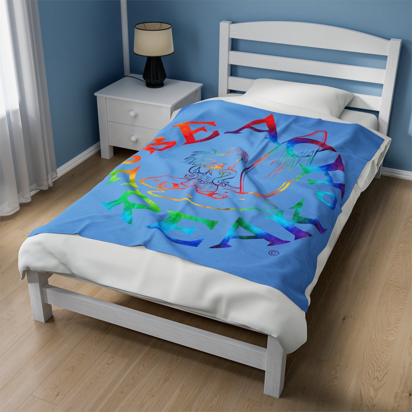 TIE-DYE BEACH FREAK© Velveteen Plush Blanket