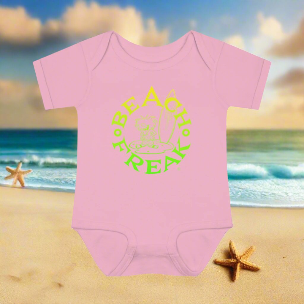 LIME & YELLOW BEACH FREAK© Baby Rib Bodysuit