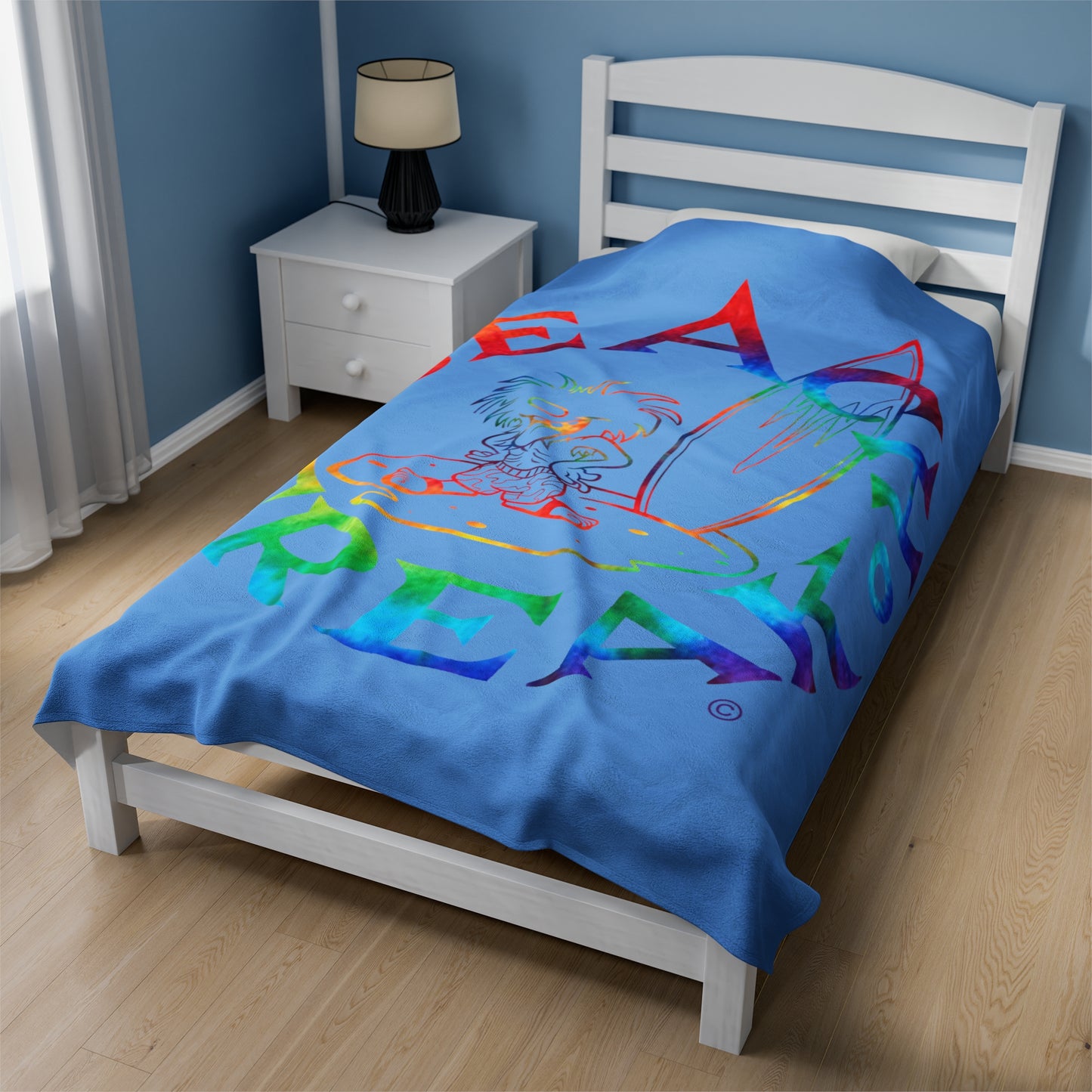 TIE-DYE BEACH FREAK© Velveteen Plush Blanket