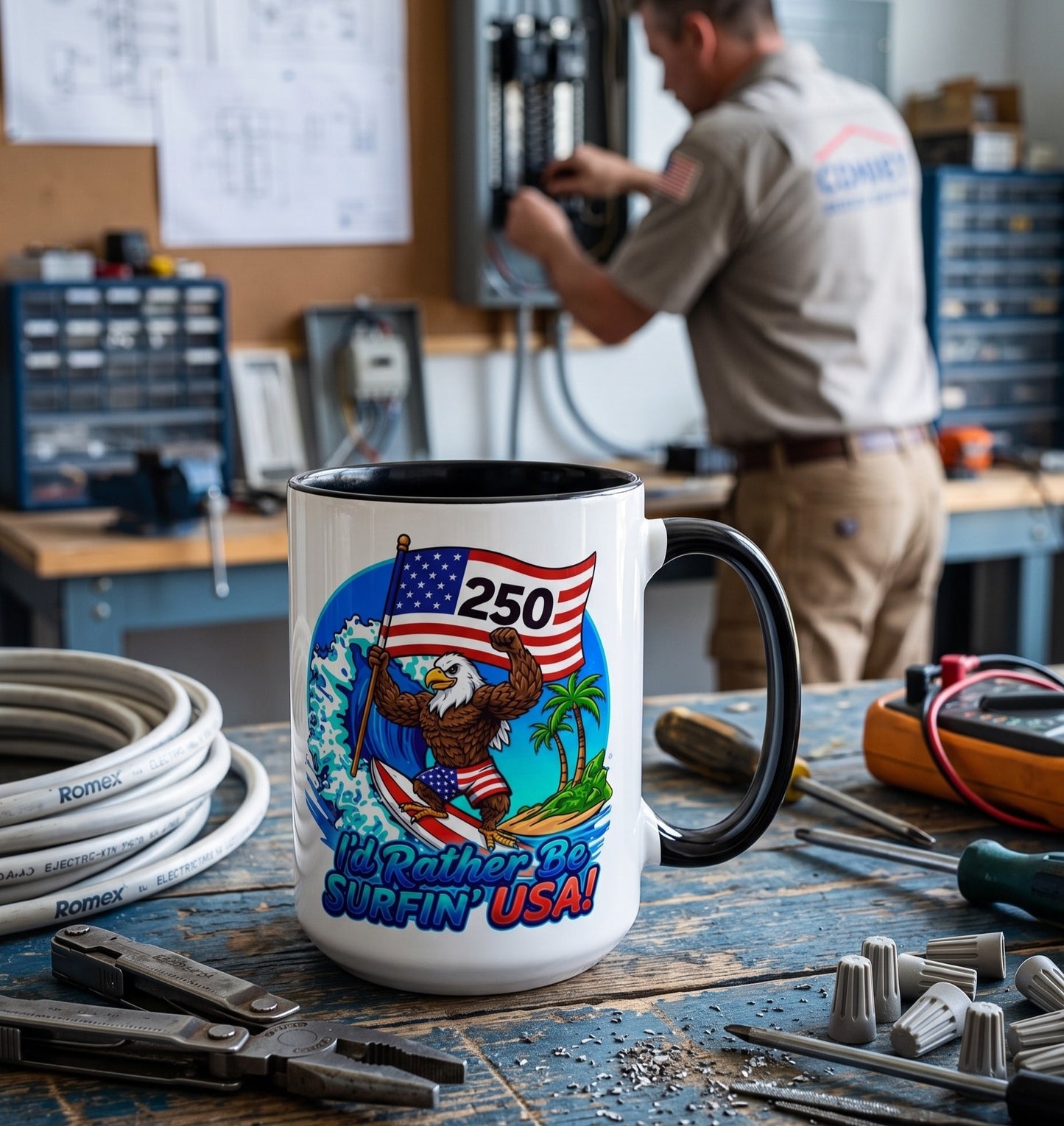 SURFIN' USA BALD EAGLE '250' LIMITED EDITION - BEACH FREAK© 15 OZ. MUG