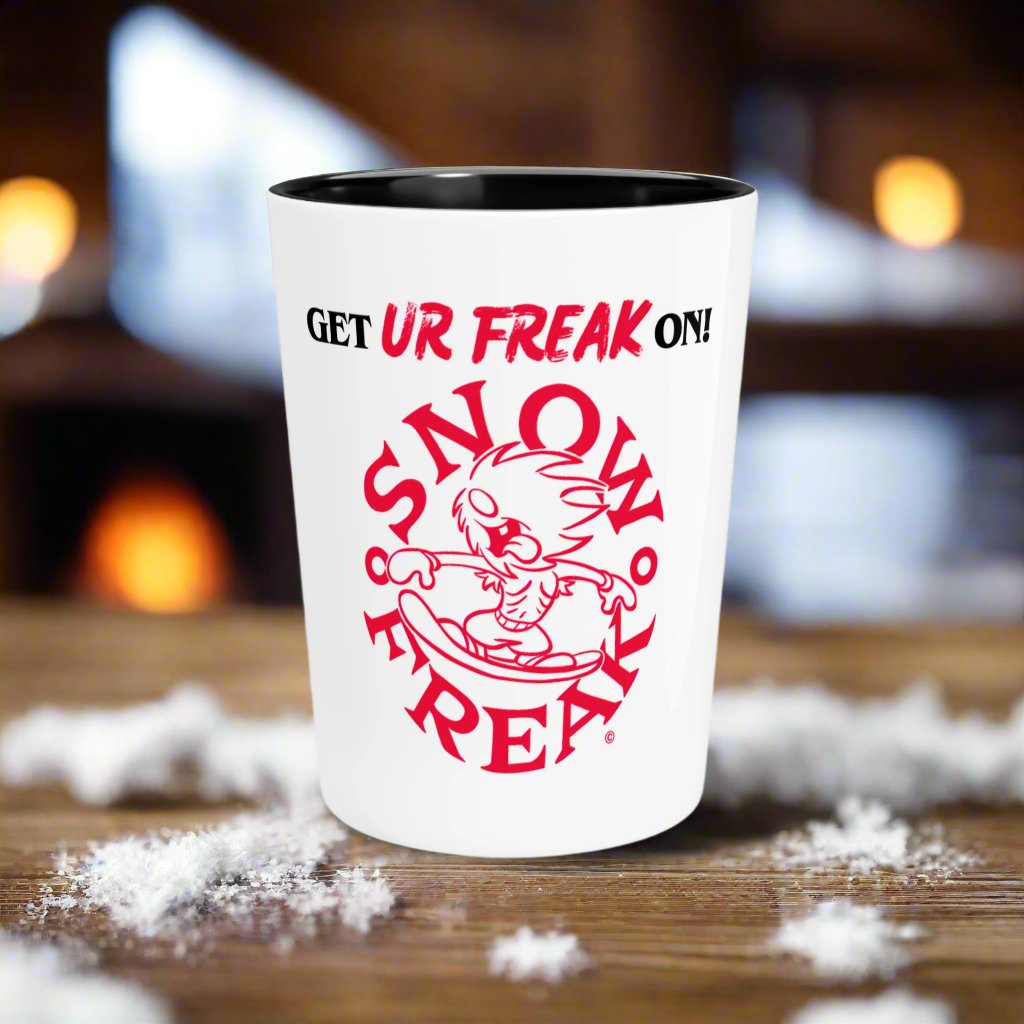 NEON RED SNOW FREAK© Ceramic Shot Glass