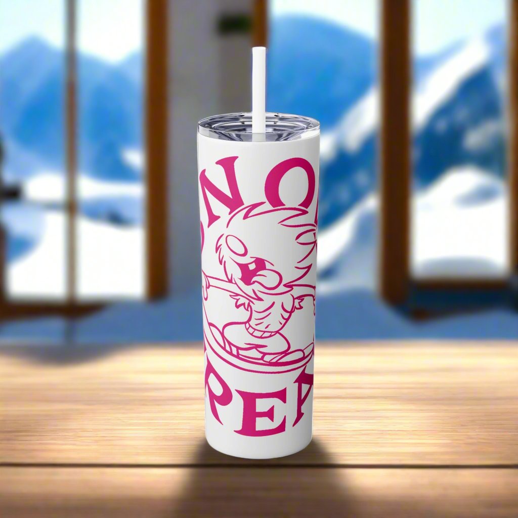 PINK SNOW FREAK© Skinny Tumbler with Straw