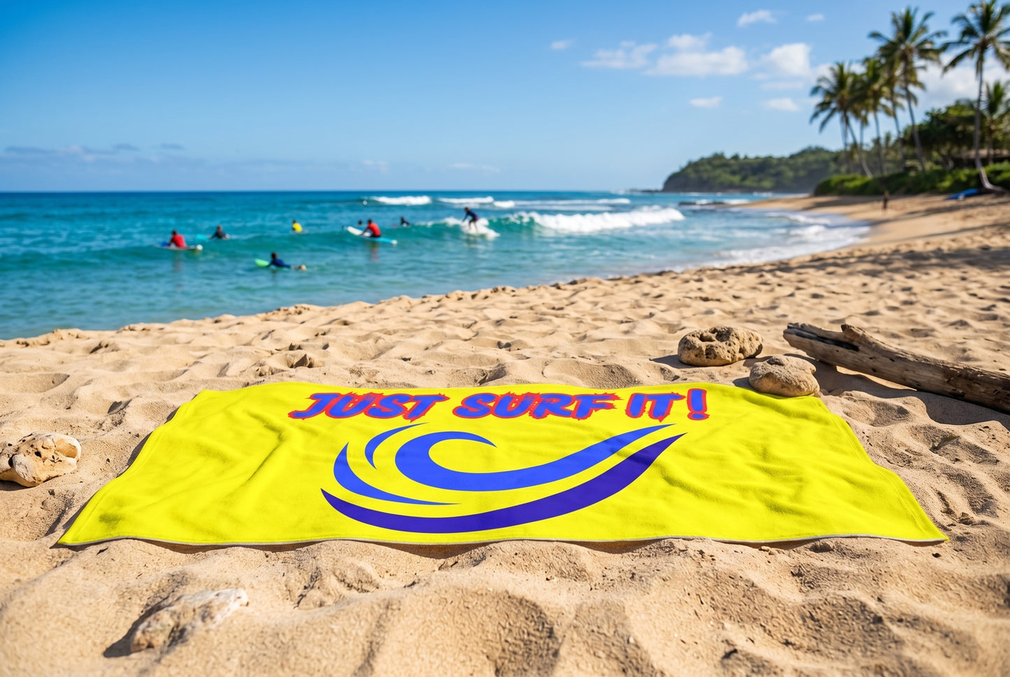 JUST SURF IT! - BEACH FREAK© MUY GRANDE MINK COTTON TOWEL