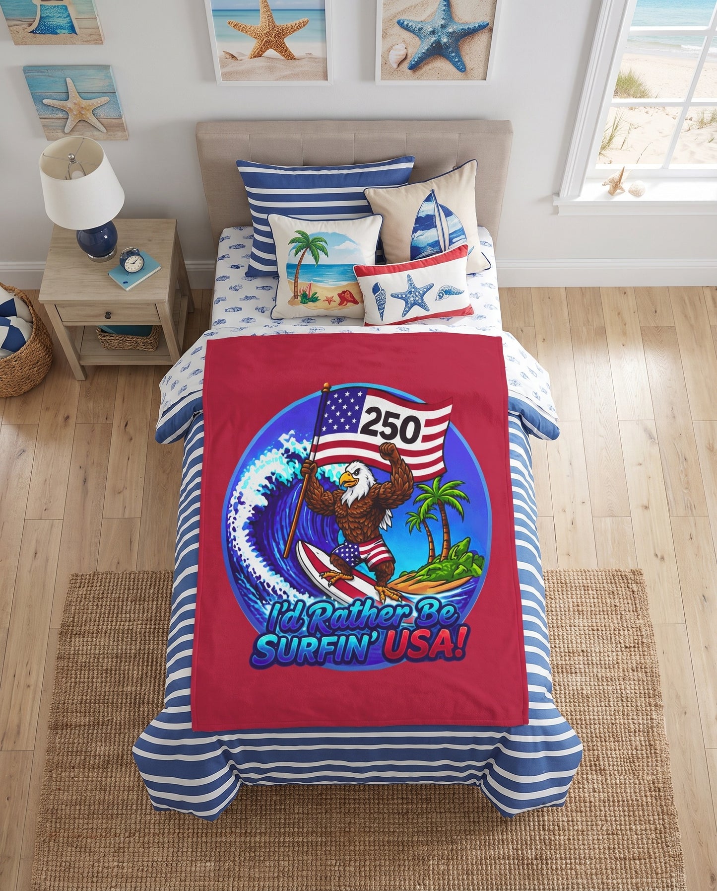 SURFIN' USA FREEDOM 250 LIMITED EDITION - BEACH FREAK© Plush Blanket