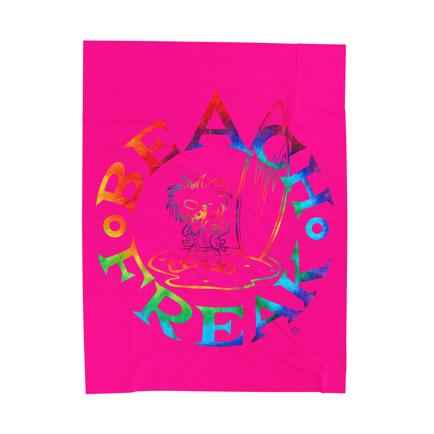 TIE-DYE BEACH FREAK© Velveteen Plush Blanket