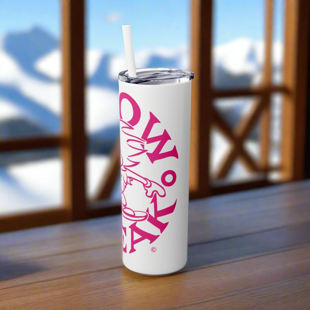 PINK SNOW FREAK© Skinny Tumbler with Straw