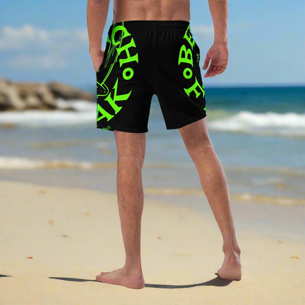 LIME BEACH FREAK© SPLASH'D© MEN'S SWIM TRUNKS