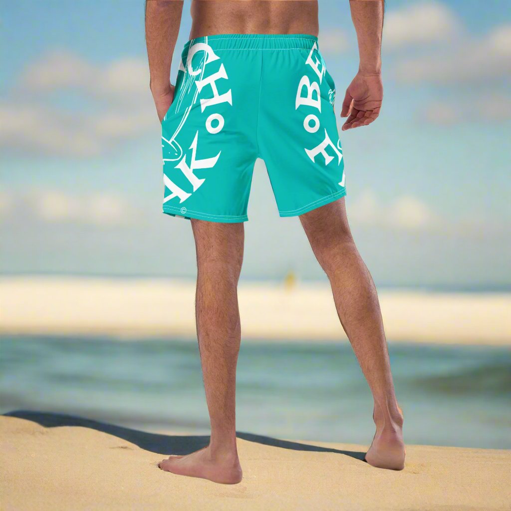 WHITE BEACH FREAK© SPLASH'D© MEN'S SWIM TRUNKS