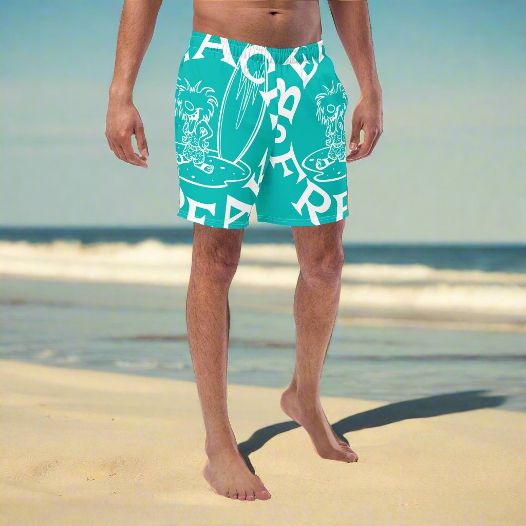 WHITE BEACH FREAK© SPLASH'D© MEN'S SWIM TRUNKS