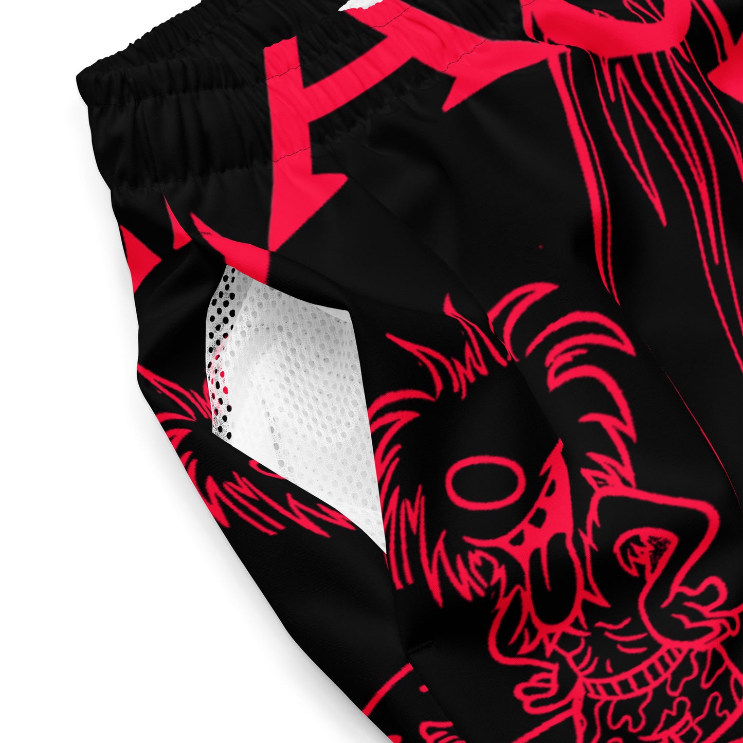 NEON RED BEACH FREAK© SPLASH'D© MEN'S SWIM TRUNKS