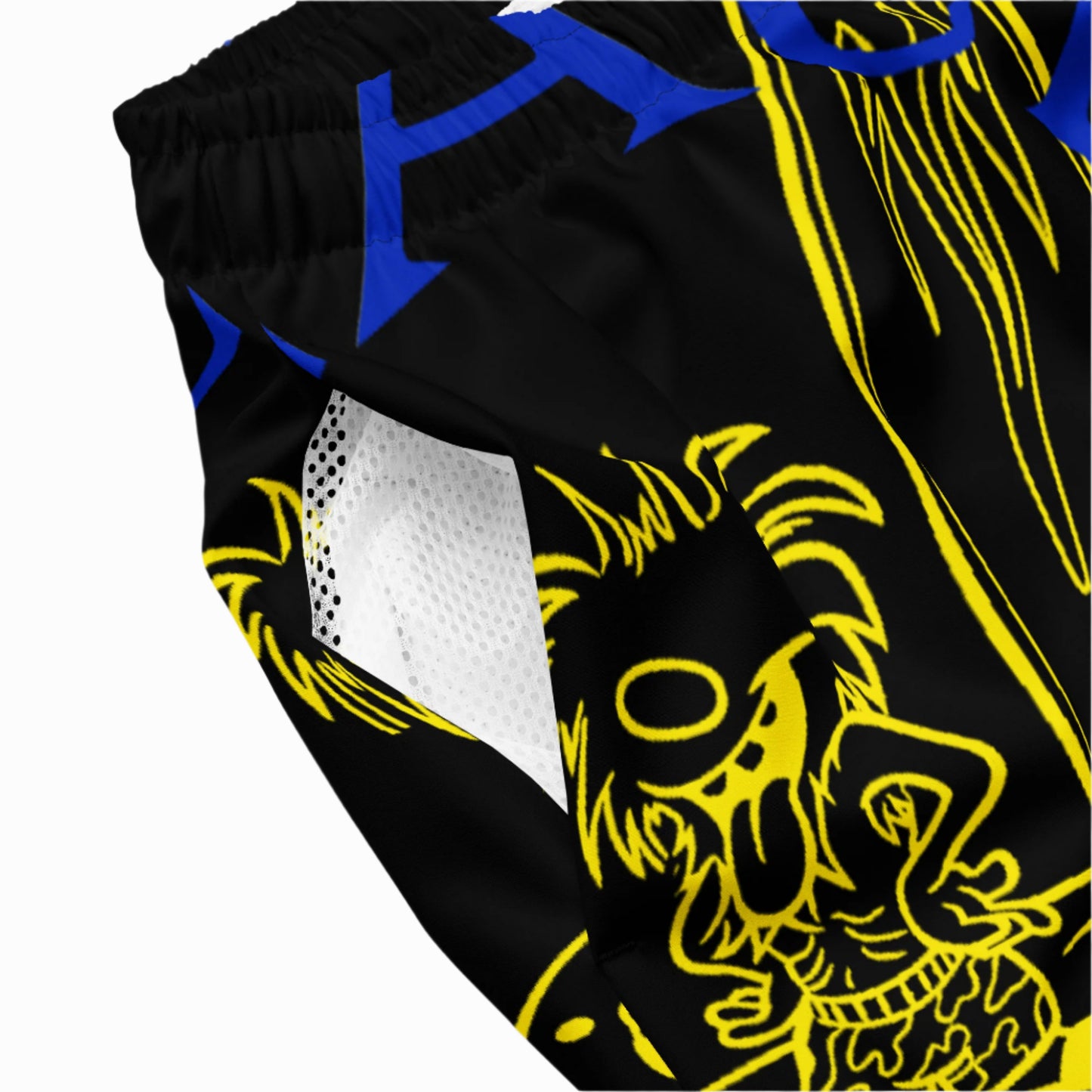 BLUE & YELLOW BEACH FREAK© SPLASH'D© MEN'S SWIM TRUNKS