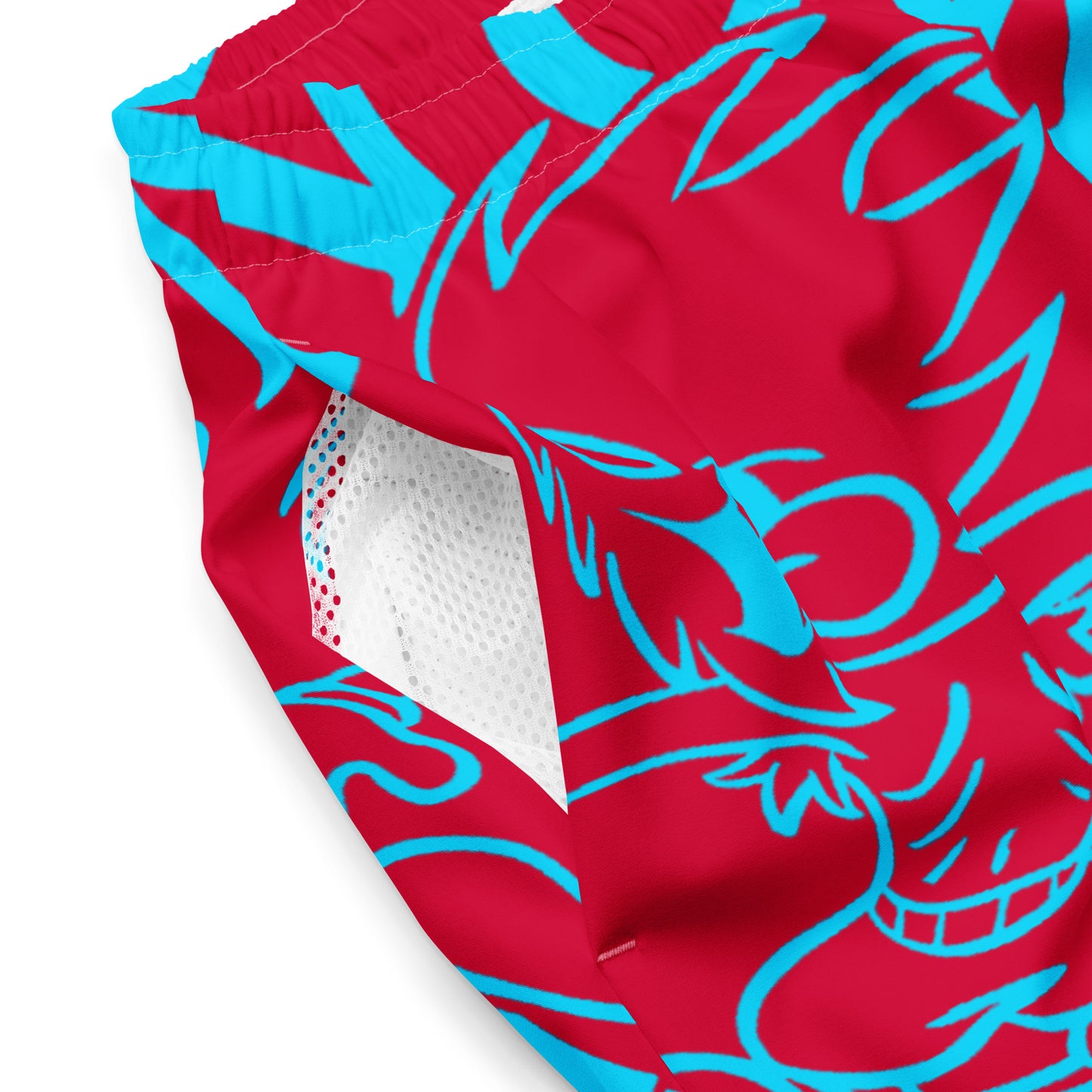 NEON BLUE SNOW FREAK© SPLASH'D© MEN'S SWIM TRUNKS