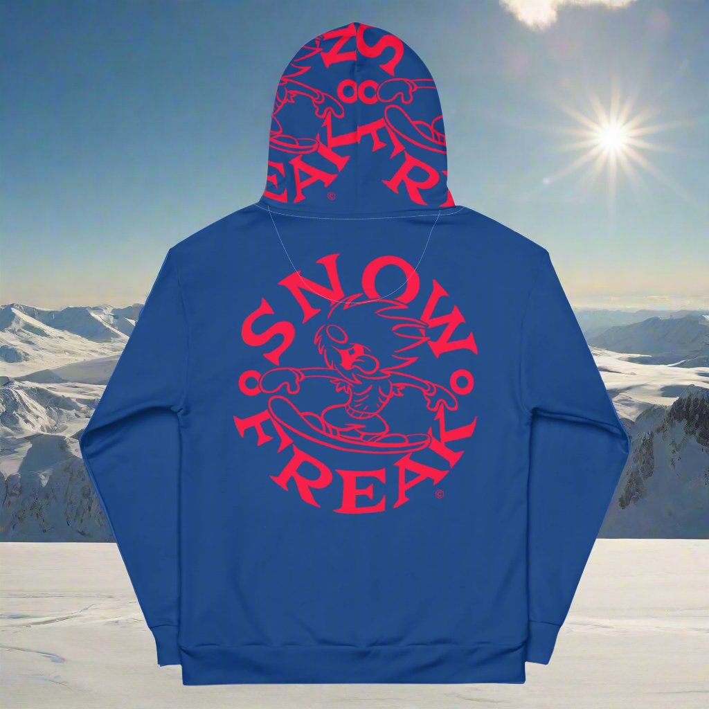 NEON RED SNOW FREAK© TRADITIONAL HOODIE