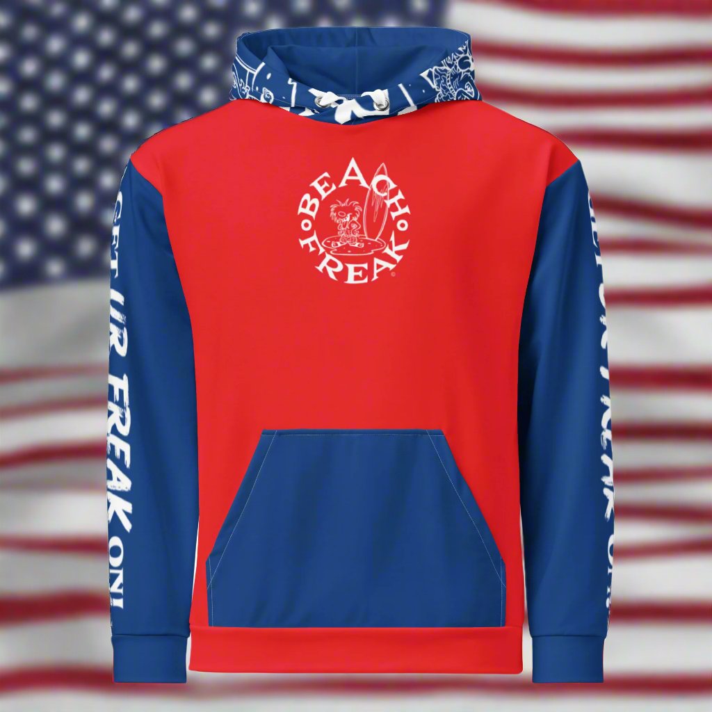 'THE PATRIOT' BEACH FREAK© TRADITIONAL PULLOVER HOODIE