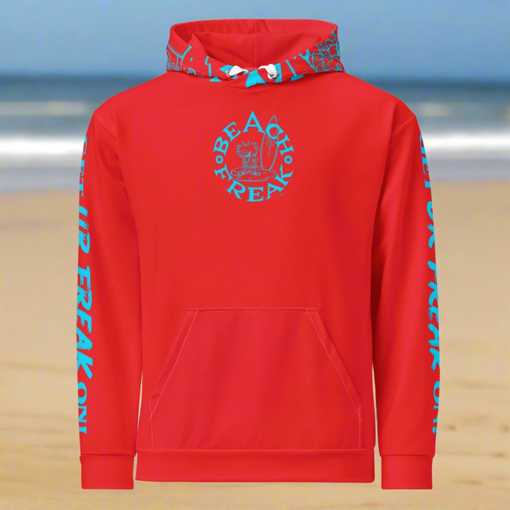NEON BLUE BEACH FREAK© TRADITIONAL PULLOVER HOODIE