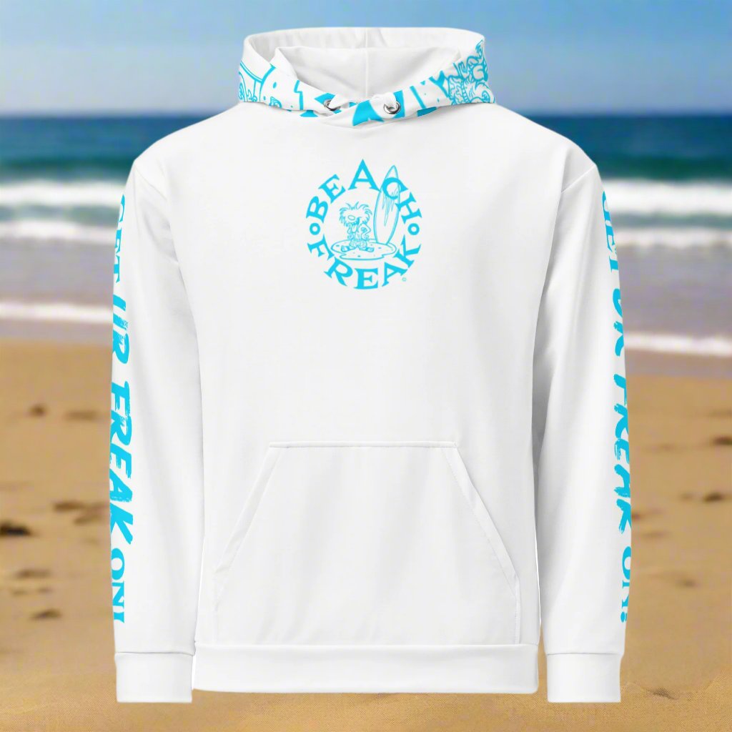 NEON BLUE BEACH FREAK© TRADITIONAL PULLOVER HOODIE