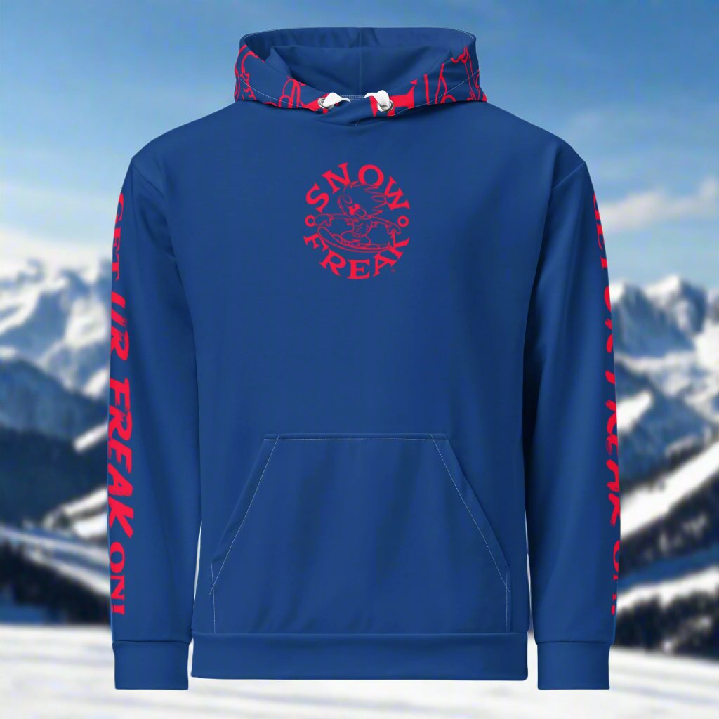 NEON RED SNOW FREAK© TRADITIONAL HOODIE