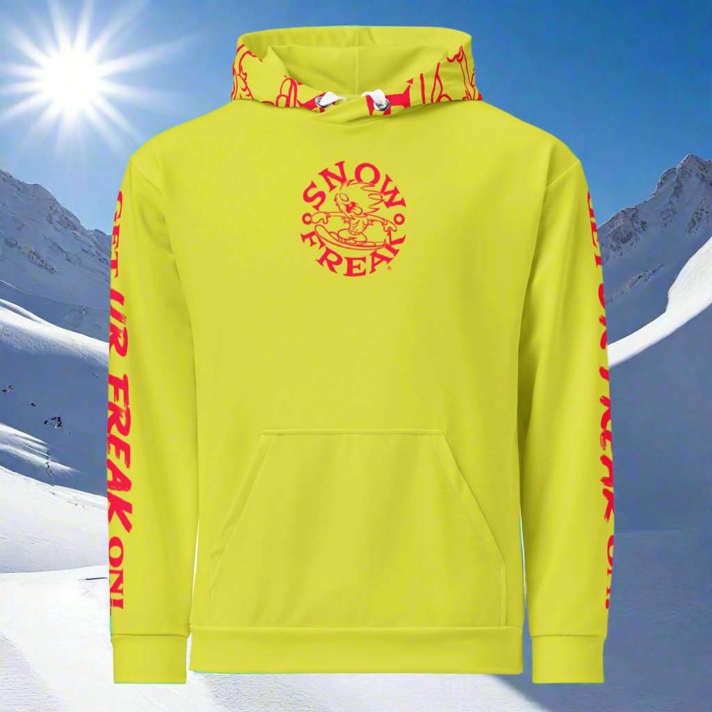 NEON RED SNOW FREAK© TRADITIONAL HOODIE