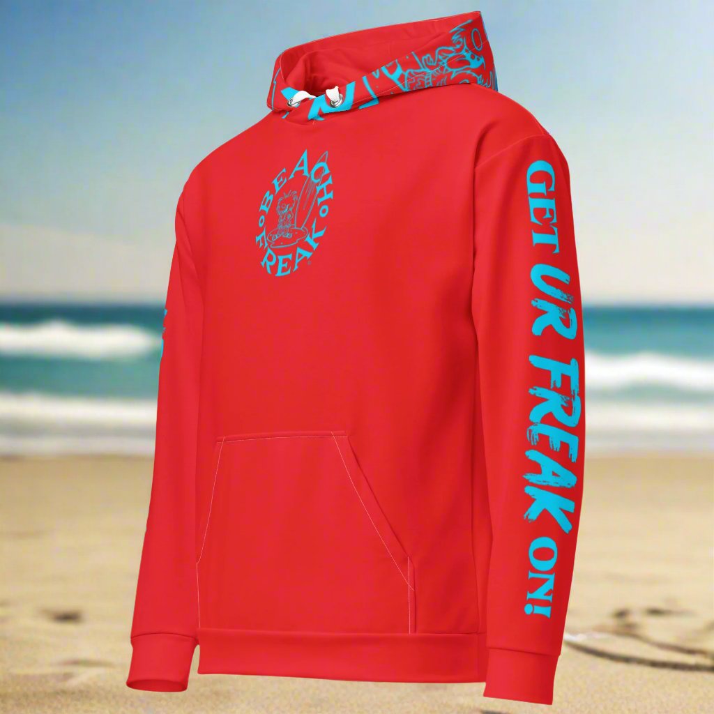 NEON BLUE BEACH FREAK© TRADITIONAL PULLOVER HOODIE