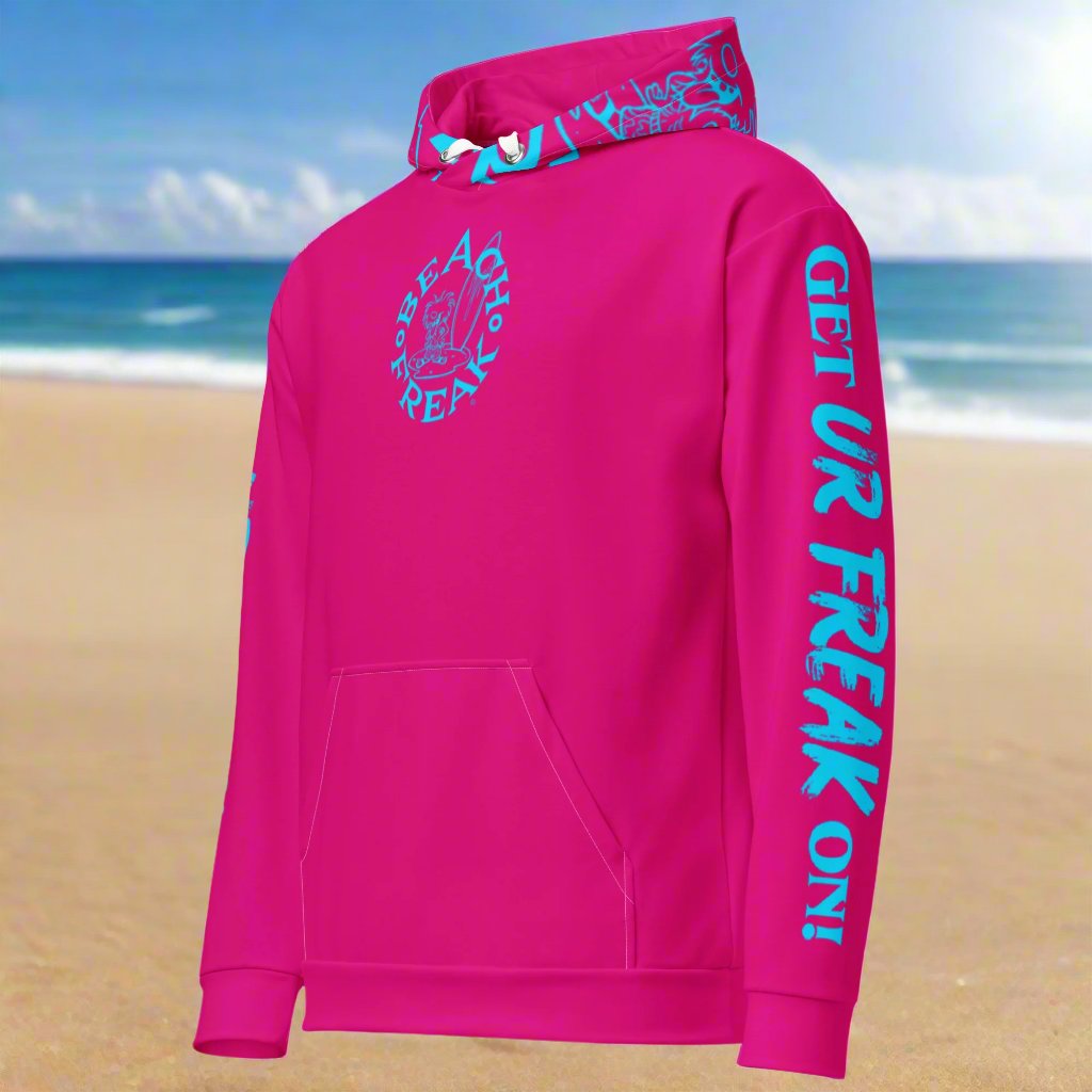 NEON BLUE BEACH FREAK© TRADITIONAL PULLOVER HOODIE