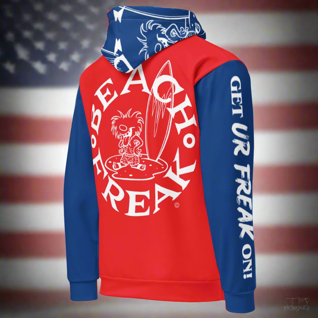 'THE PATRIOT' BEACH FREAK© TRADITIONAL PULLOVER HOODIE
