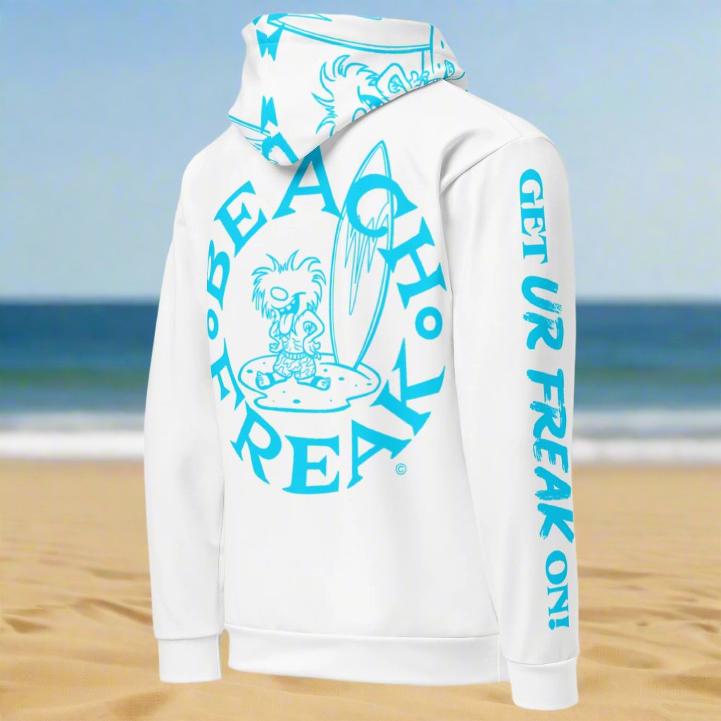 NEON BLUE BEACH FREAK© TRADITIONAL PULLOVER HOODIE