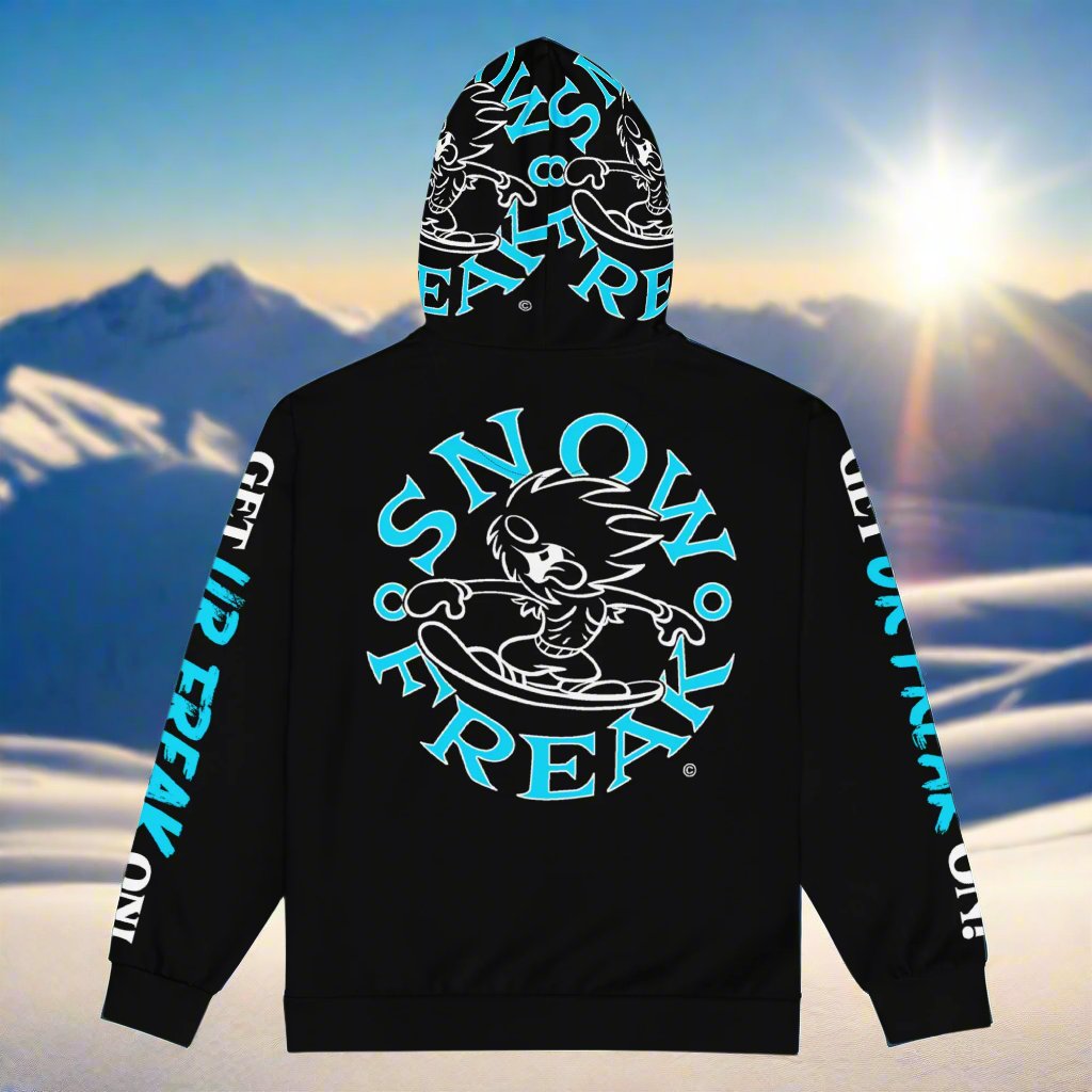 NEON BLUE SNOW FREAK© TRADITIONAL ZIP-UP HOODIE