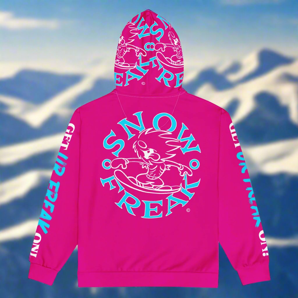NEON BLUE SNOW FREAK© TRADITIONAL ZIP-UP HOODIE