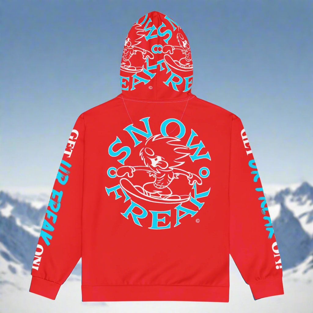 NEON BLUE SNOW FREAK© TRADITIONAL ZIP-UP HOODIE