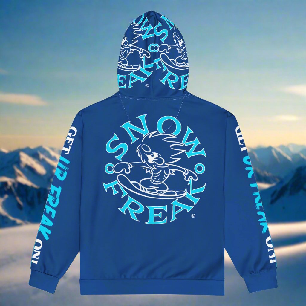 NEON BLUE SNOW FREAK© TRADITIONAL ZIP-UP HOODIE