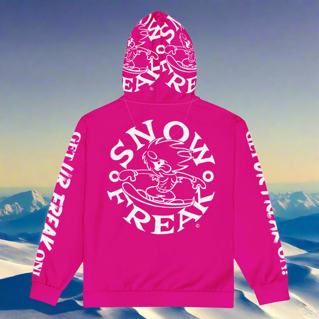 WHITE SNOW FREAK© TRADITIONAL ZIP-UP HOODIE