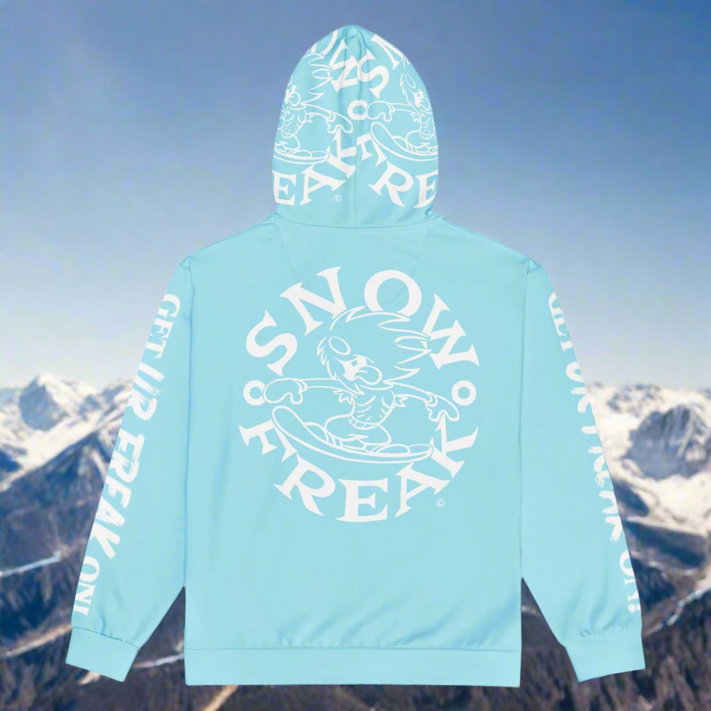 WHITE SNOW FREAK© TRADITIONAL ZIP-UP HOODIE