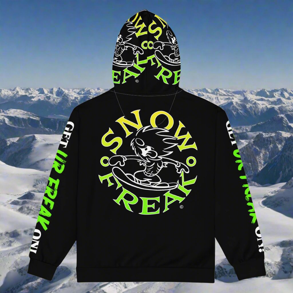 LIME & YELLOW SNOW FREAK© TRADITIONAL ZIP-UP HOODIE