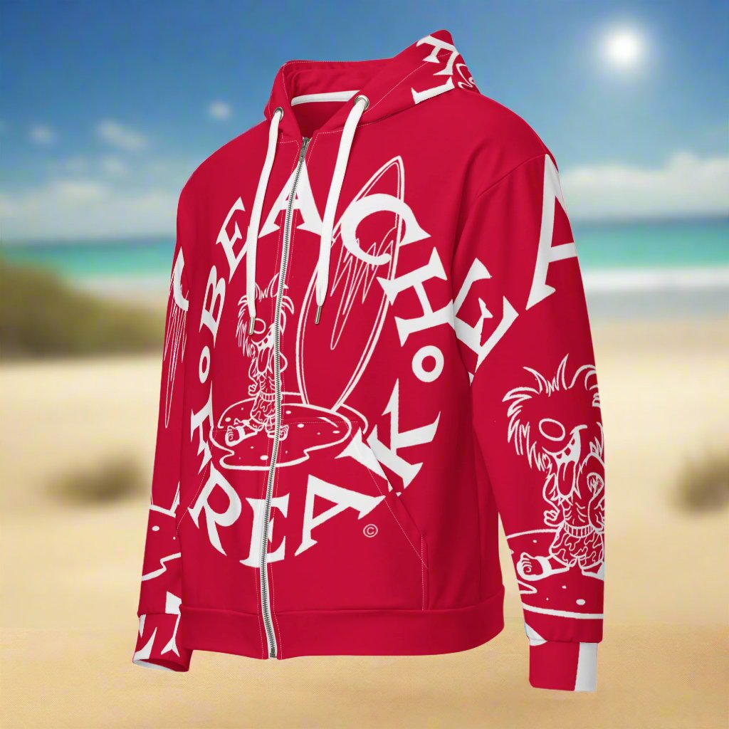 WHITE BEACH FREAK© SPLASH'D© ZIP-UP HOODIE