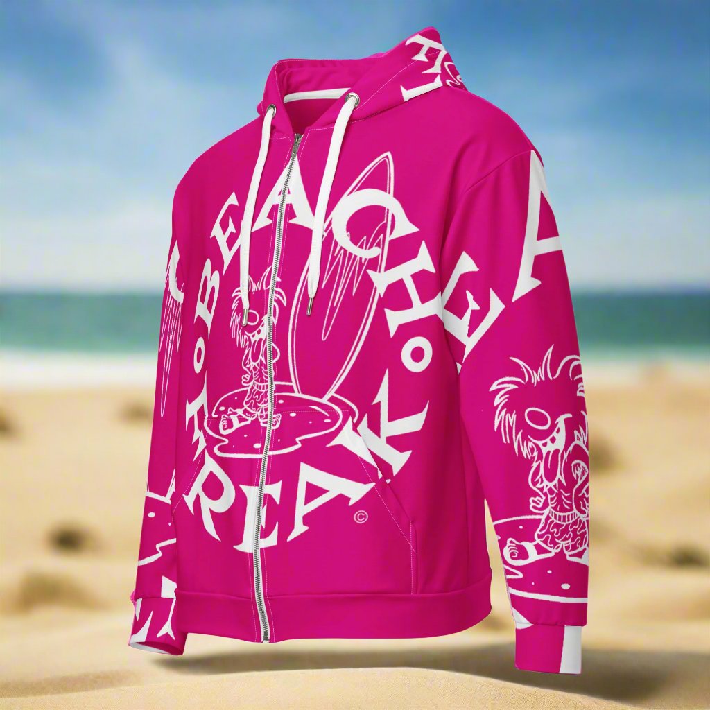 WHITE BEACH FREAK© SPLASH'D© ZIP-UP HOODIE