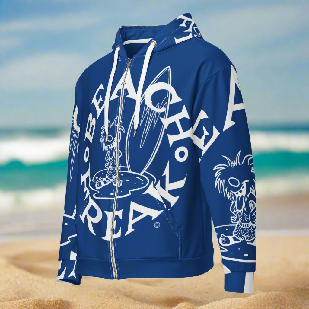 WHITE BEACH FREAK© SPLASH'D© ZIP-UP HOODIE