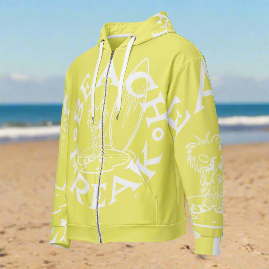 WHITE BEACH FREAK© SPLASH'D© ZIP-UP HOODIE