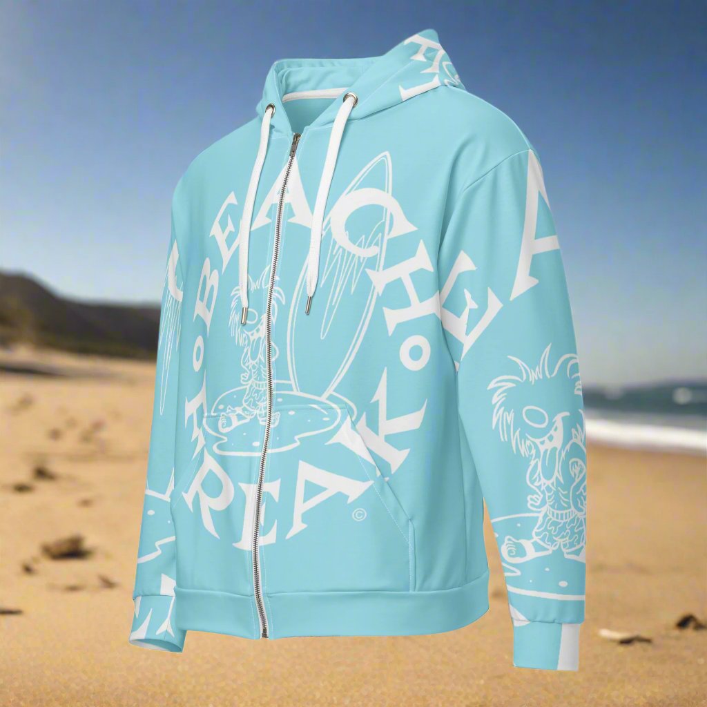 WHITE BEACH FREAK© SPLASH'D© ZIP-UP HOODIE