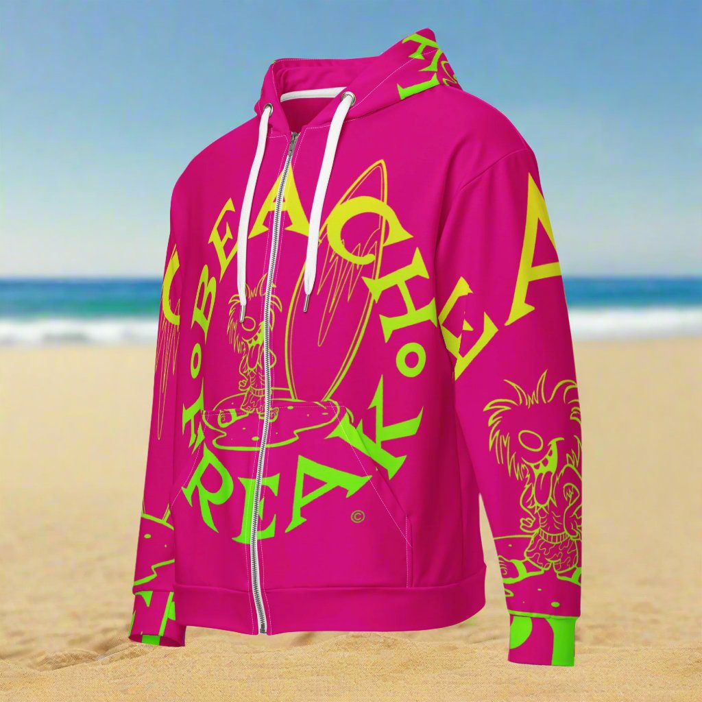 LIME 'N' YELLOW BEACH FREAK© SPLASH'D© ZIP-UP HOODIE