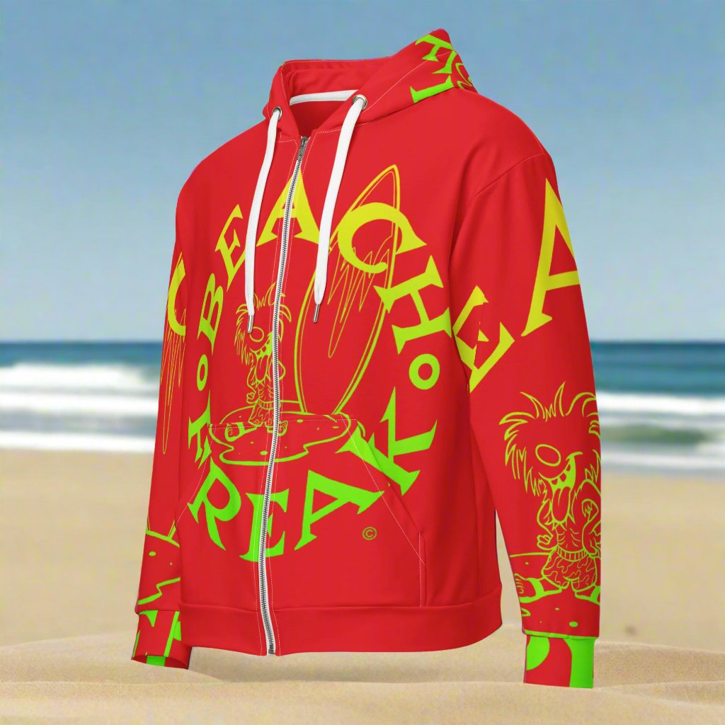LIME 'N' YELLOW BEACH FREAK© SPLASH'D© ZIP-UP HOODIE