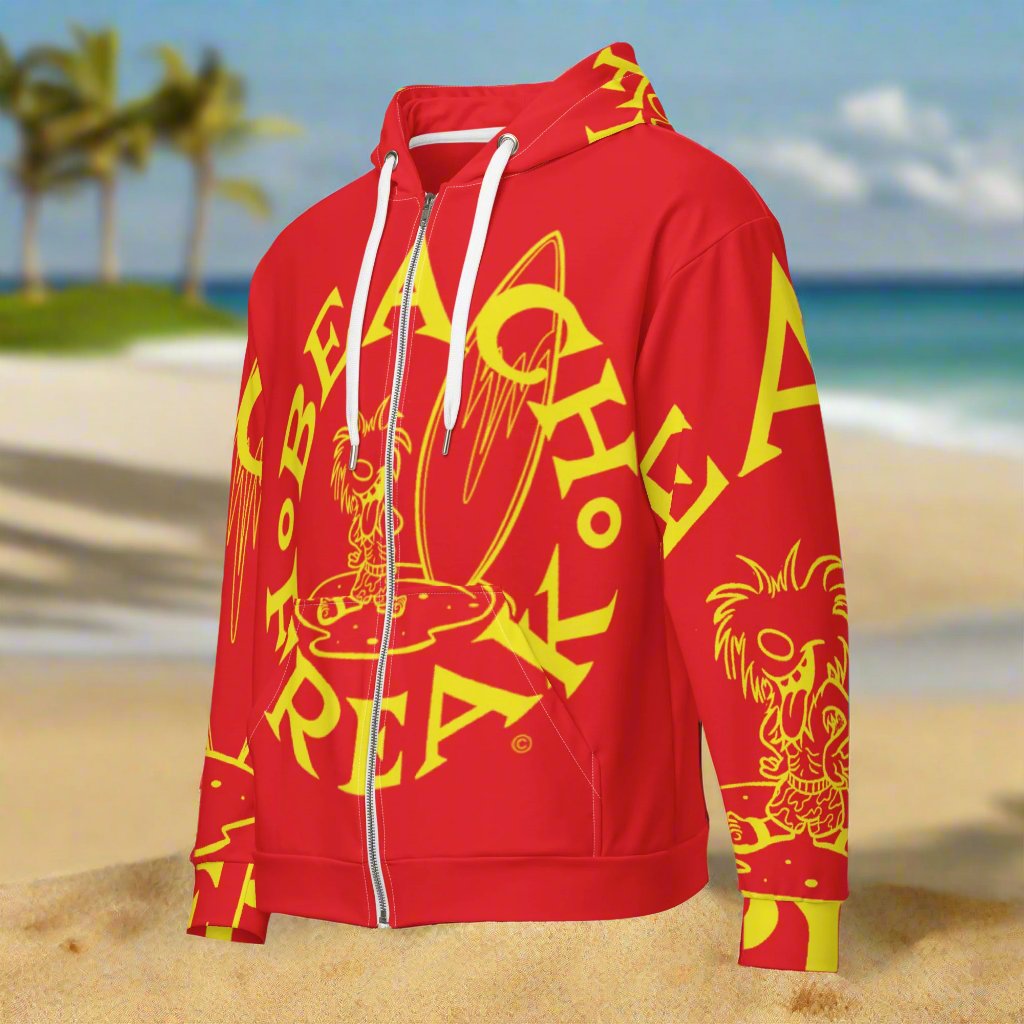 YELLOW BEACH FREAK© SPLASH'D© ZIP-UP HOODIE