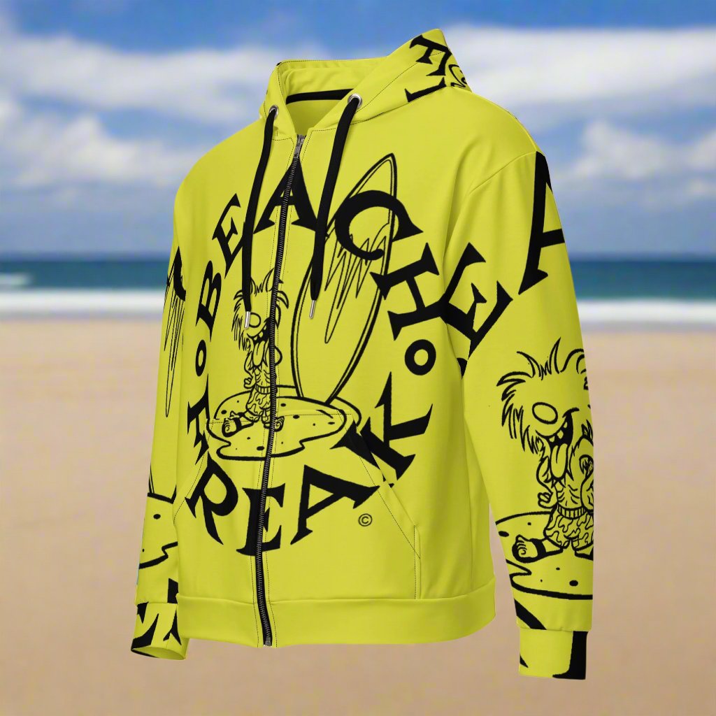 BLACK BEACH FREAK© SPLASH'D© ZIP-UP HOODIE