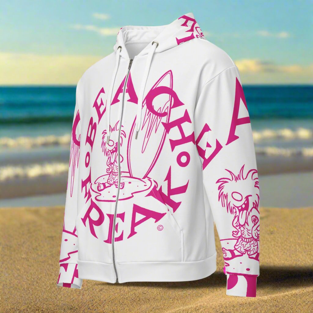 PINK BEACH FREAK© SPLASH'D© ZIP-UP HOODIE