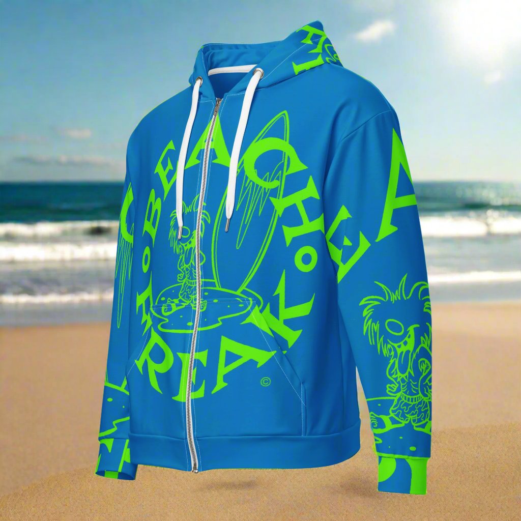 LIME BEACH FREAK© SPLASH'D© ZIP-UP HOODIE