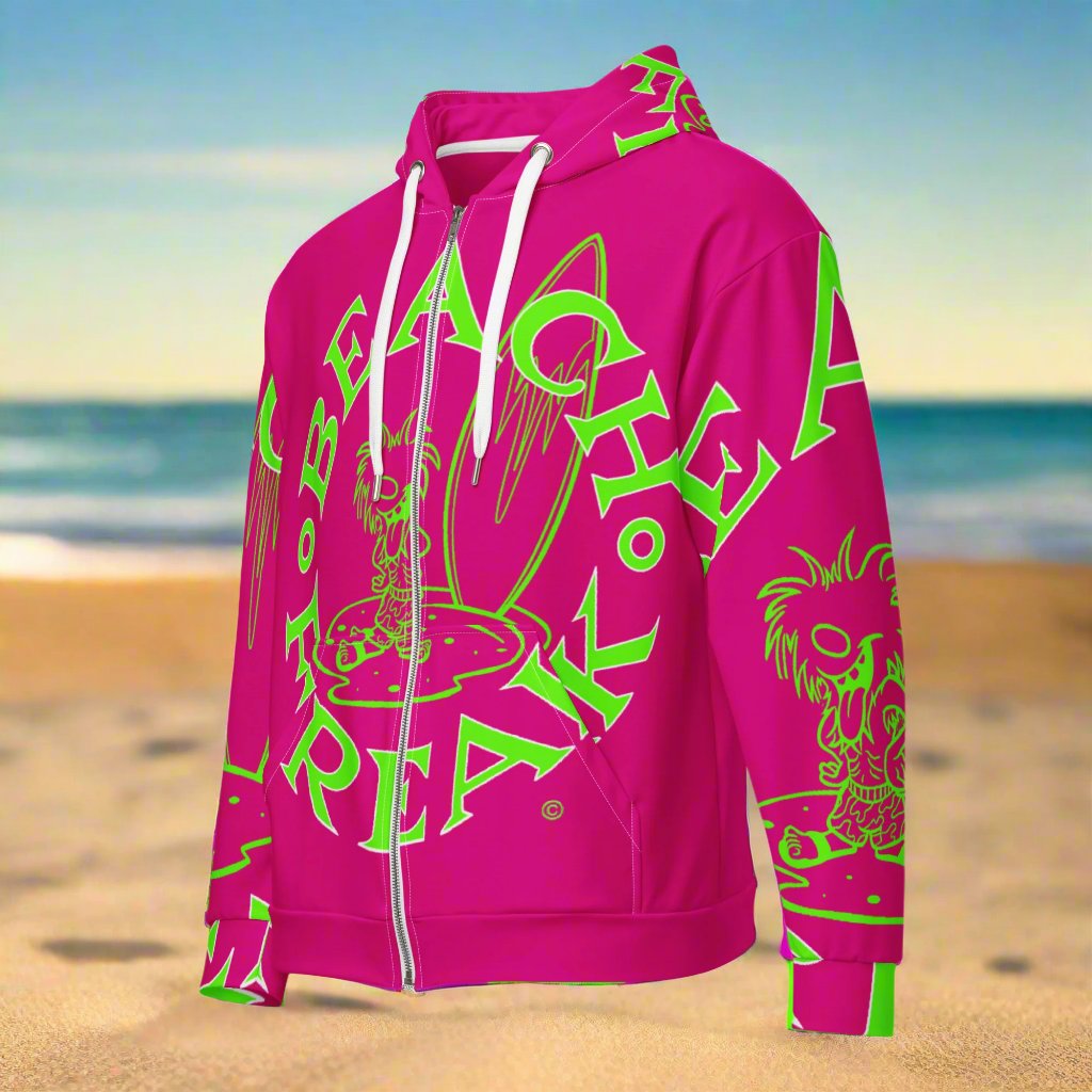 LIME BEACH FREAK© SPLASH'D© ZIP-UP HOODIE